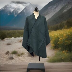 Wrap Shawl Solid Olive Green and Navy Blue One Size